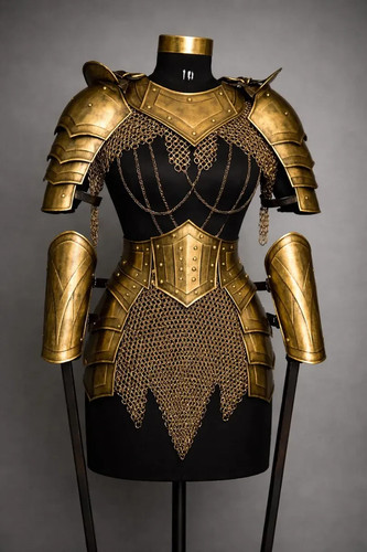 Gold steel lady armor set - lady,