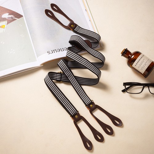 Striped men trouser braces - striped,