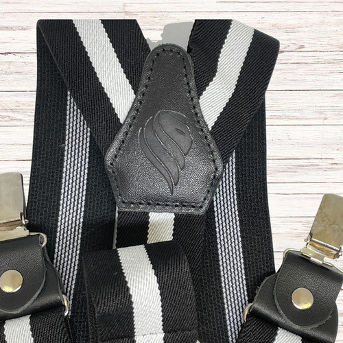 Black and white braces - black,