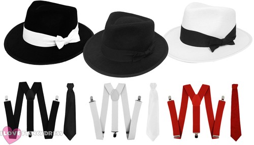 Gangster hat braces - hat, felt