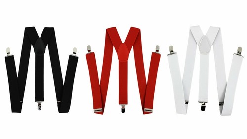 White red black braces - black,